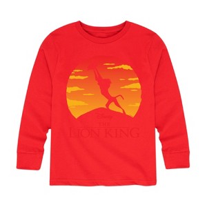 Boys' Disney Baby Simba at Pride Rock Long Sleeve Graphic T-Shirt - Red - 2T - 1 of 4