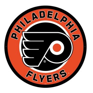 Evergreen Ultra-Thin Edgelight LED Wall Decor, Round, Philadelphia Flyers- 23 x 23 Inches Made In USA - 1 of 4