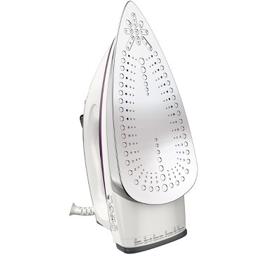 White and Purple Professional Steam Iron with Stainless Steel Soleplate