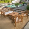 GDFStudio Laurier Outdoor Acacia Wood 4 Seater Chat Set with Cushion - 2 of 4