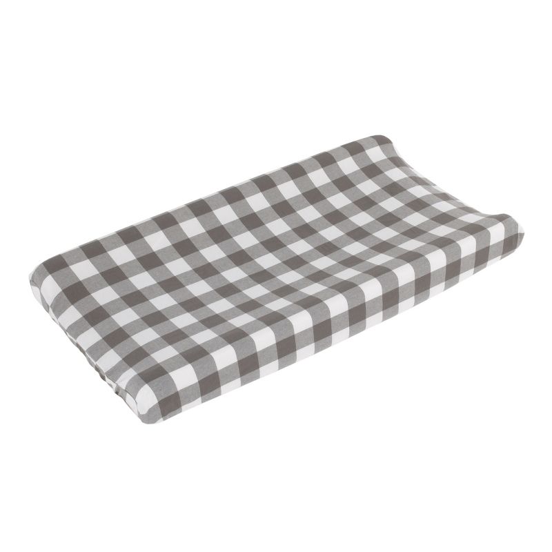 NoJo Grey and White Buffalo Check Changing Pad Cover, 1 of 4