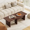 Tangkula Modular Coffee Table Set of 2 L Shaped Center Tables for Home Office Apartment Brown - 3 of 4