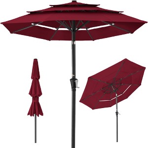 Best Choice Products 10ft 3-Tier Patio Umbrella, Market Sun Shade w/ Tilt Adjustment, Easy Crank - 1 of 4