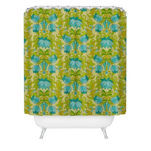 Eyestigmatic Design Leaves Shower Curtain Blue - Deny Designs: Floral Pattern, Microfiber, Machine Washable - image 1 of 3