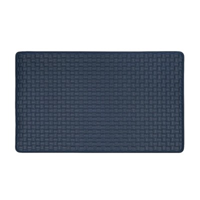 Kate Aurora Heavy Duty Embossed Non Slip Memory Foam Kitchen Mats - 30in W  X 18in L, Navy Blue : Target