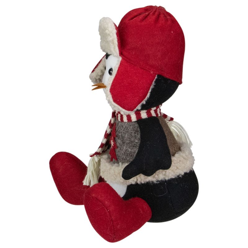 Northlight 12" Red, White, and Gray Sitting Winter Penguin Christmas Tabletop Decoration, 4 of 6
