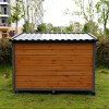 Outdoor Dog House for Large Dogs Wooden Pet Shelter with Waterproof PVC Roof Lockable Door and Ventilation–Maison Boucle - 3 of 4