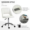 Vynxaria Modern Mid Back Office Chair with Velvet Fabric, Swivel Computer Armless Desk Chair with Hollow Back Design,White - 4 of 4