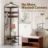 Kumasinova Corner Hall Tree with Shoe Storage,4-Tier Clothes Rack with Shelves,Entryway Coat Rack with 8 Removable Hooks,Garment Rack for Hallway - 4 of 4