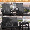 ALAULM Adirondack Lounge Chair Sofa Set of 2 PCS, Outdoor Chairs,Double Seat Chair w/a Coffee Table,Widely Used for Patio,Lawn,Garden,Pool,Deck(Black) - 4 of 4
