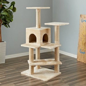 Two by Two Portland - Beige Scratching Post Cat Furniture - 50.8 in. Tall - 1 of 4