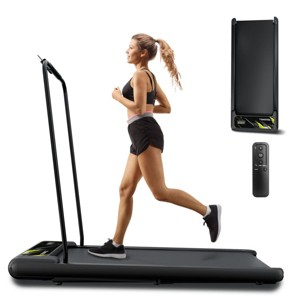 SEVOBAL Walking Pad Removable Armrests Cushioned Belt Folding Portable Treadmill Spacious Surface for Home Gym Office, Yellow, 43.5"*18"*37.8" - 1 of 4
