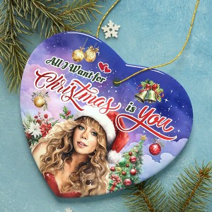 Artistic Classic Holiday Melody Ornament, All I Want for Christmas Is You, Celebrity Singer Gift| OrnamentallyYou - 1 of 4