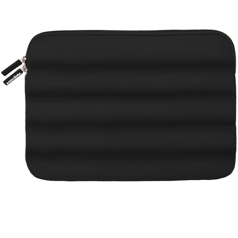 Anecdote Puffer Laptop Case, Quilted Padded Laptop Sleeve with Zipper, Lightweight Protective Sleeve for Work, Travel & School, 13/14, Black