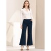 Allegra K Women's Bell Bottom Long High Waist Elegant Work Trousers - 3 of 4