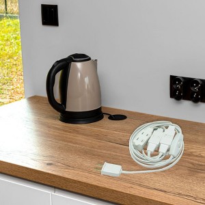 Northlight Indoor Polarized Extension Power Cord with 9 Outlets - 12' - White - 1 of 3