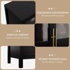 Homhougo 55" Large Buffet Sideboard Cabinet with 4 Glass Doors and Shelves, Modern Farmhouse Storage Cabinet Table Black - 4 of 4
