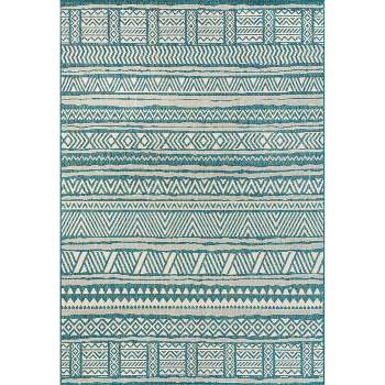nuLOOM Abbey Tribal Striped Indoor/Outdoor Area Rug Green