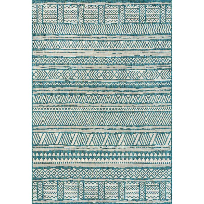 nuLOOM Abbey Tribal Striped Indoor/Outdoor Area Rug Green, 1 of 10