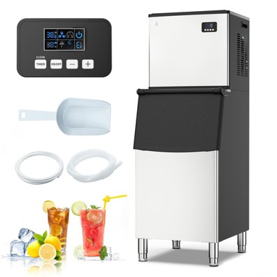 Commercial Ice Maker,350 Lbs/24H Large Ice Maker Machine,Ice Machine Commercial with 220Lbs Ice Storage&Self