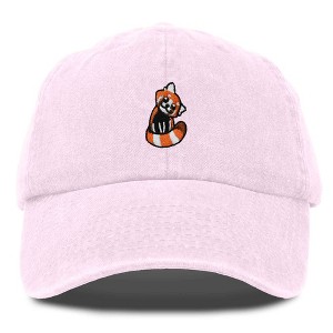 Dalix Red Panda Embroidered Cotton Dad Hat Cute Animal Adjustable Baseball Cap for Outdoor Style Womens - 1 of 4
