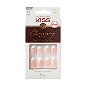 KISS Products Classy Press-On Fake Nails - Medium Almond - Dashing - 28ct - 1 of 4