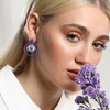 SOHI Women's Amerthyst Purple The Evil-Eye Loop Drop Earrings - 3 of 4