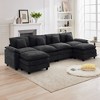 HYLEORY Chenille Fabric Pillow Top Arm U-Shaped Sectional Sofa , Indoor Convertible Modular Sectional Sofa Set with 2 Ottomans for Living Room - 3 of 4