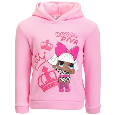 L.O.L. Surprise! Queen Bee Diva Girls Fleece Pullover Hoodie Little Kid to Big Kid