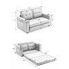 55" 3-in-1 Convertible Loveseat Sleeper Sofa with Pull-Out Bed, Cup Holders & Side Pockets for Small Spaces -3irtyhousy - 4 of 4