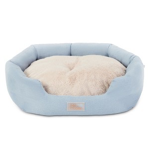 TOWN & COUNTRY EVERYDAY CuddleTown Faux Linen Comfy Cozy Cuddler Pet Bed - 1 of 4