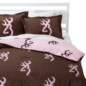 Pink Buckmark Logo Comforter Set 2 Piece (Twin) - Browning