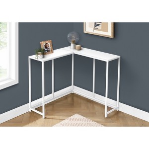 FONTOI L-shaped Side Table, Corner Table, Console Table for Living Room, Bedroom, Narrow Space, Entryway, White, 36"*32"*36" - 1 of 4