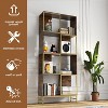 4-Tier Narrow Book Shelf, Freestanding Vintage Storage Rack, Asymmetrical Tall Industrial Wood Bookcase, Standing Display Rack For Home Office - 3 of 4