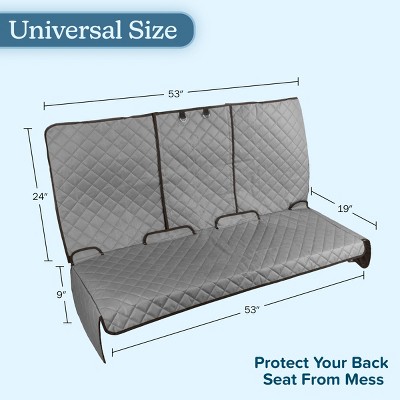 Gray Quilted Waterproof Dog Car Seat Cover