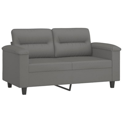 vidaXL Dark Gray 2-Seater Sofa with 100% Polyester Microfiber Upholstery, Modern Design for Living Room or Lounge, Foam-Padded Seats for Comfort