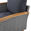 FIONECA 9-Piece Outdoor Patio Rattan Furniture Set, PE Wicker Sectional Sofa with Acacia Wood Table, Washable Cushions, Gray - 4 of 4