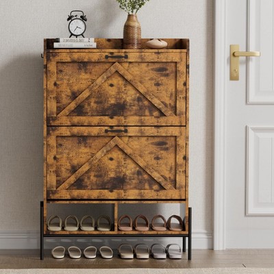 Shoe Cabinet with 2 Flip Drawers