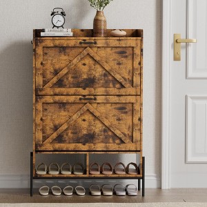Shoe Cabinet with 2 Flip Drawers - 1 of 4