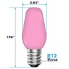 Luxrite C7 LED Pink Replacement Light Bulbs, String Lights, 0.5W, Shatterproof Colored Candelabra Bulb, Enclosed Fixture Rated E12 Base 12 Pack - 3 of 4