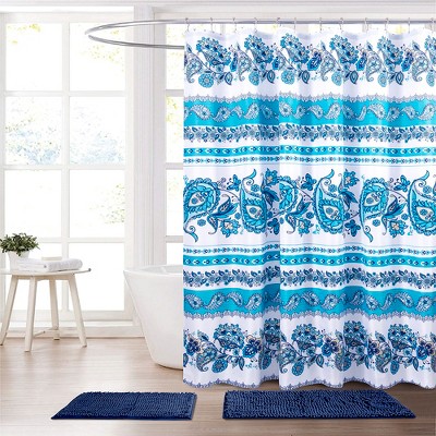 RT Designers Collection Pelham Park Charity 14 Pieces Bath Set 70"x72" Teal