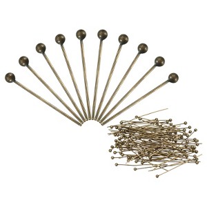 Unique Bargains Brass DIY Craft Jewelry Making Round Ball Head Pins 200 Pcs - 1 of 4
