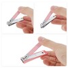 Unique Bargains Splash-proof Nail Clippers Set Toenail Clippers Pink 1 Set - 2 of 4