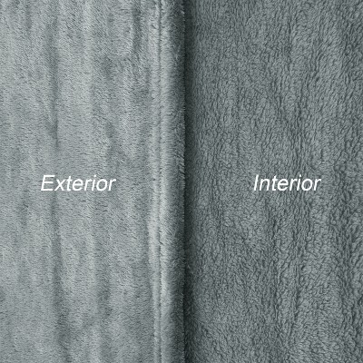 Gray Fleece Wearable Blanket with Sleeves and Foot Pockets