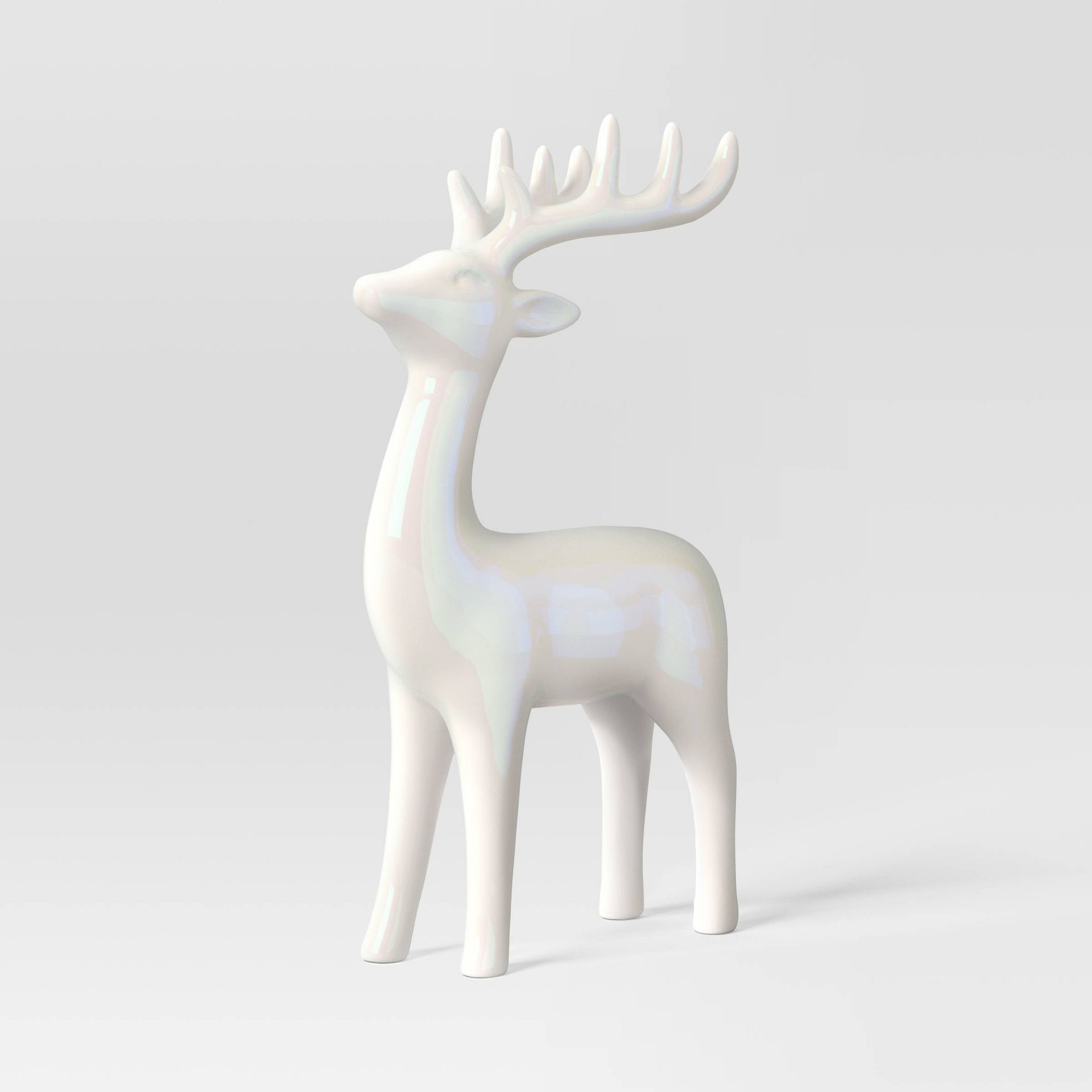 Christmas Ceramic Iridescent Deer Figural - Wondershop™