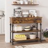 Coolmee Console Tables for Entryway, Small Entryway Table with 2 Drawers, Narrow Sofa Table with Storage Shelves for Living Room, Hallway - 2 of 4