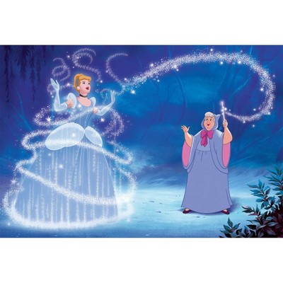 6'x10.5' XL Disney Princess Cinderella Magic Chair Rail Prepasted Mural Ultra Strippable - RoomMates