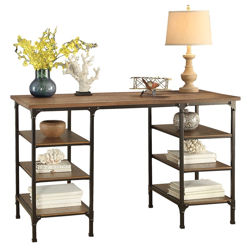 Millwood Metal Counter Height Writing Desk in Brown and Black - Lexicon, 3 of 4
