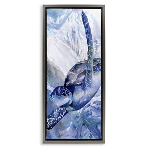 Stupell Industries Sea Turtle Swimming In Ocean, 11" x 25" - 1 of 4