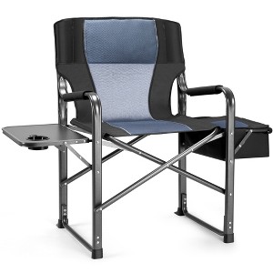 SUGIFT Extra Wide Folding Director’s Chair with Cooler Bag & Side Table, Portable for Fishing, Patio, Tailgating - 1 of 4
